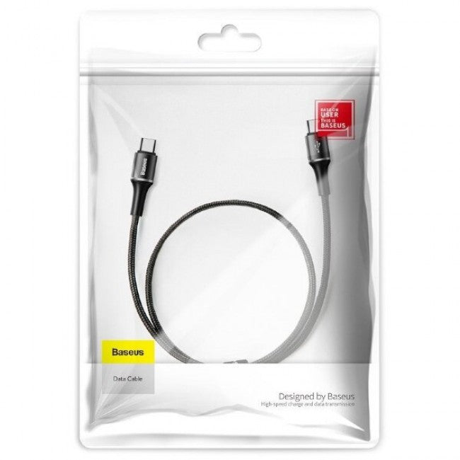 Кабель Type-C з опліткою Baseus halo for Type-C PD2.0 60W 3A 1m Чорний
