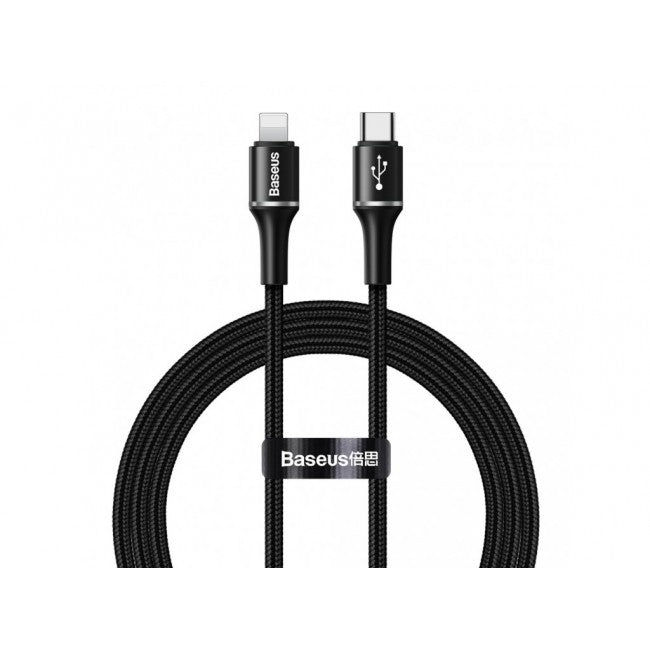 Кабель з опліткою Baseus halo data cable Type-C to Lightning PD 18W 1m Black