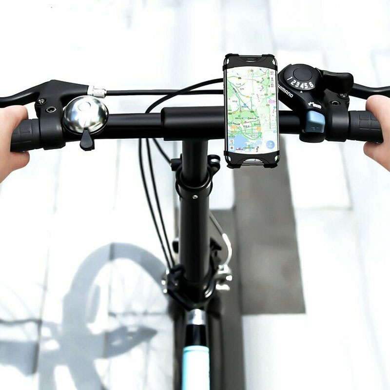 Велодержатель для телефона на руль Usams US-ZJ053 Bicycle Silicon Phone Holder Black