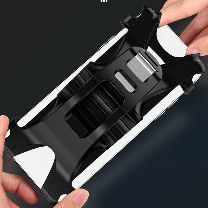 Велодержатель для телефона на руль Usams US-ZJ053 Bicycle Silicon Phone Holder Black