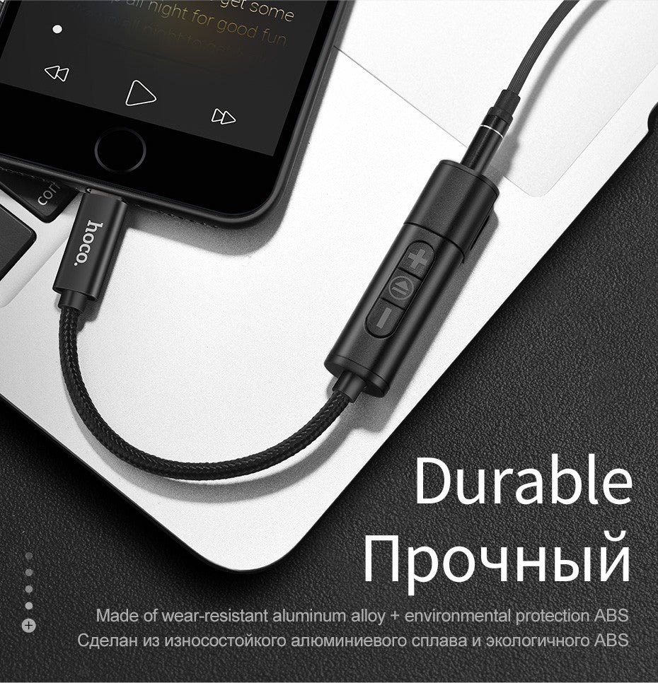Перехідник Hoco LS6 Tanco digital audio converter для Apple Чорний