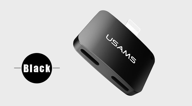 Перехідник Usams US-SJ138 Dual Lightning Adapter Чорний