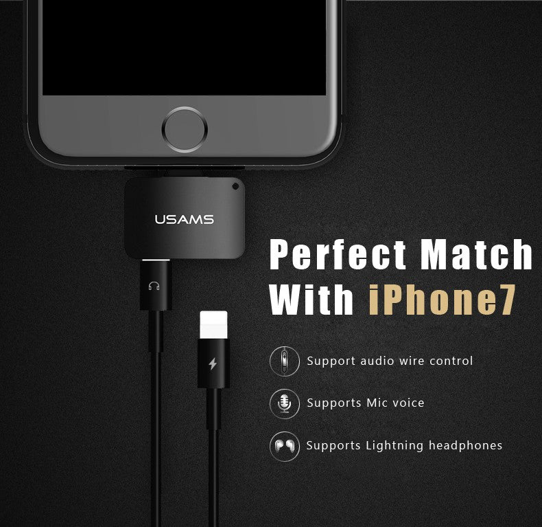 Перехідник Usams US-SJ138 Dual Lightning Adapter Чорний