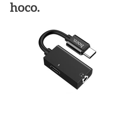 Перехідники Hoco LS14 Type-C 2-in-1 audio converter Чорний