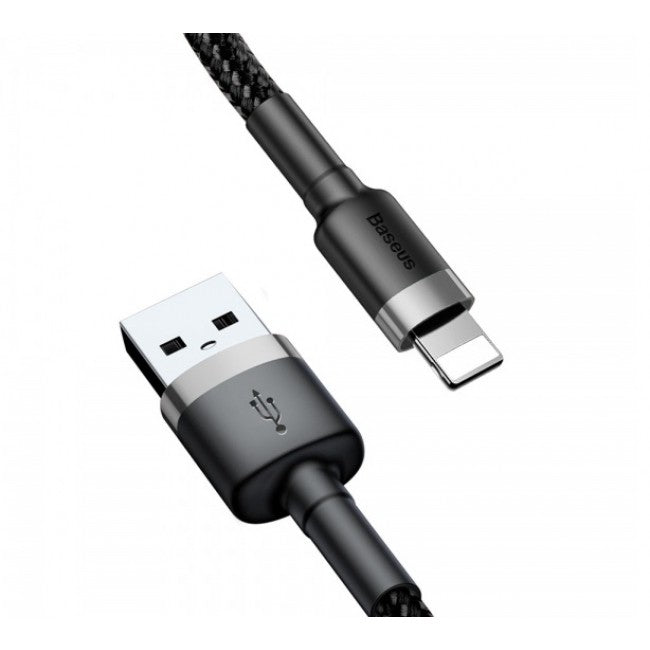 Кабель з опліткою для iPhone Baseus Cafule USB for lightning 2.4A 1m Black