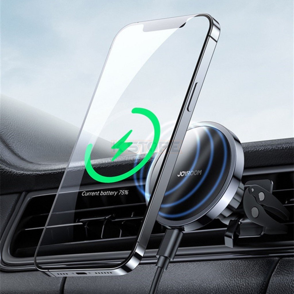 Автодержавач Joyroom JR-ZS240 з бездротовою зарядкою Magnetic wireless car charge holder For IPhone 12 series Magsafe 15W чорний