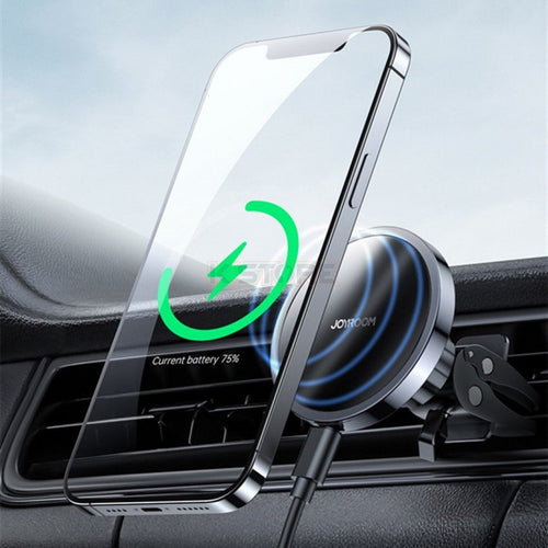 Автодержавач Joyroom JR-ZS240 з бездротовою зарядкою Magnetic wireless car charge holder For IPhone 12 series Magsafe 15W чорний