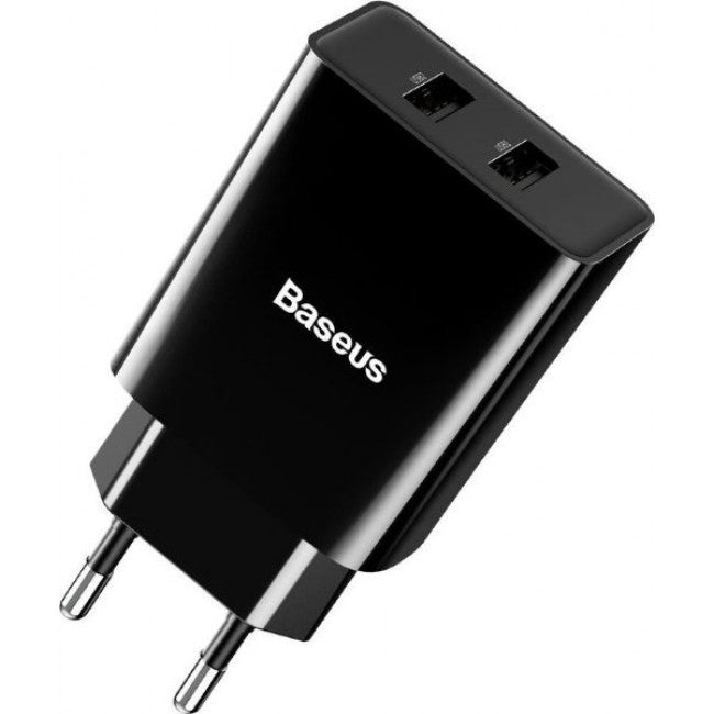 Мережевий зарядний пристрій Baseus Speed Mini 2USB 10.5W Black