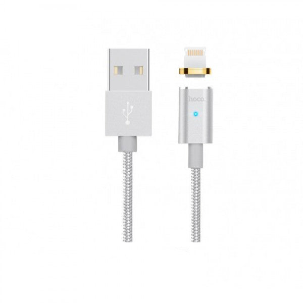 Кабель Hoco U16 magnetic adsorption Lightning Silver