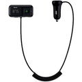 FM-модулятор (трансмиттер) в авто Baseus T typed S-16 (Bluetooth, MP3, MicroSD, AUX) c функцией зарядного устройства на 2 USB Black