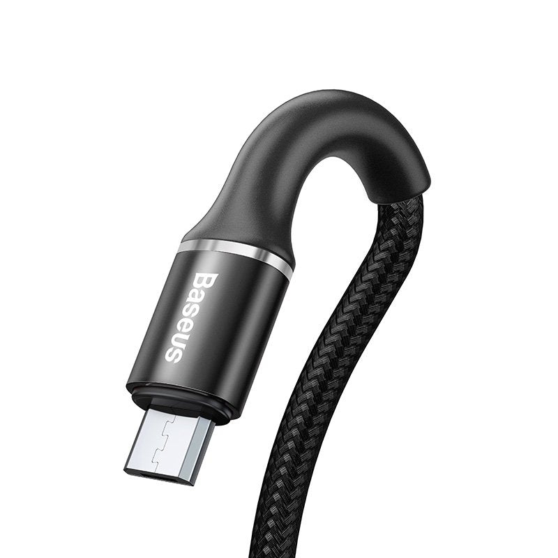 Кабель Baseus halo MicroUSB (3A) 0.5m чорний
