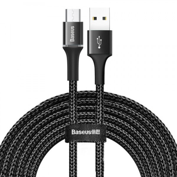 Кабель Baseus halo MicroUSB (3A) 0.5m чорний