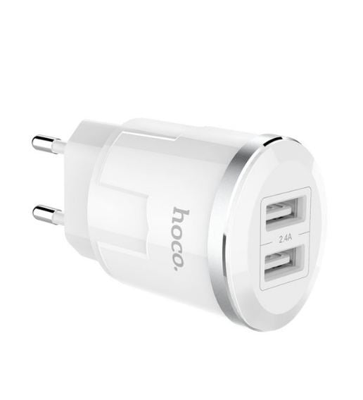 СЗУ Hoco C38A Thunder (EU) (2USB, 2.4A) White