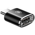 Перехідник Baseus Female USB to Type-C Male Adapter Converter Black