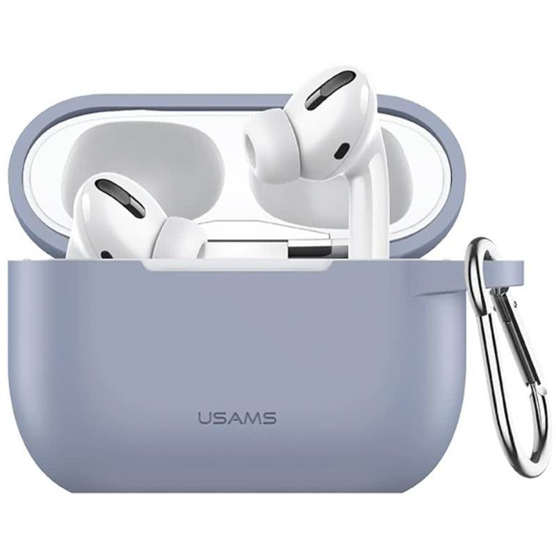 Чохол для Apple Airpods Pro з карабіном Usams US-BH568 Silicone Protective Cover Purple