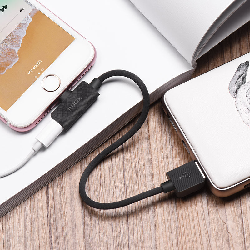 Перехідник Hoco LS9 brilliant digital audio charging cable for lightning 1.2M Чорний