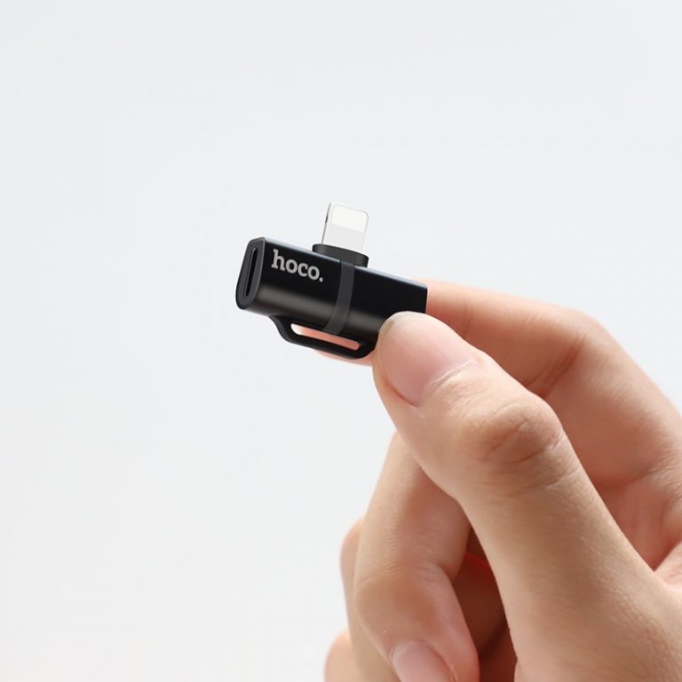 Перехідник Hoco LS20 Apple dual lightning digital audio Black