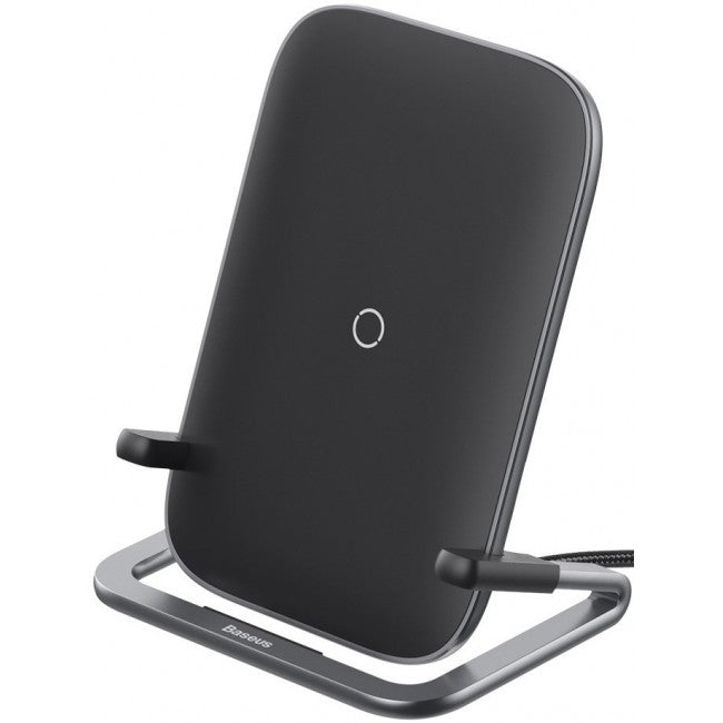 Бездротова зарядка Baseus Rib Horizontal and Vertical Holder Wireless Charging 15W Чорний