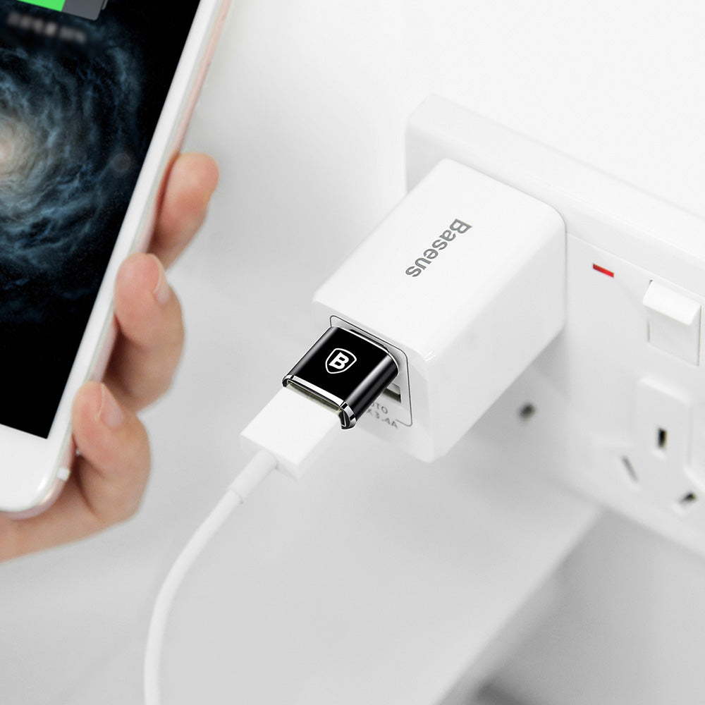 Перехідник Baseus USB Male To Type-C Female Adapter Converter Чорний