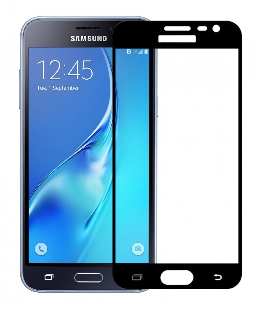 Без бренда Захисне скло Full Cover для Samsung Galaxy J3 2016 Чорне