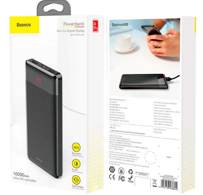Портативний зарядний пристрій Baseus Mini Cu diital display 10000mAh Black
