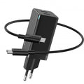 Швидкий сітьовий зарядний пристрій Baseus GaN2 Quick Charger 45W Type-C + Type-C (з кабелем Type-C to Type-C на 60W) Black