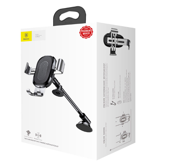 Автодержатель BASEUS Heukji Wireless Charger Gravity Car Mount Black