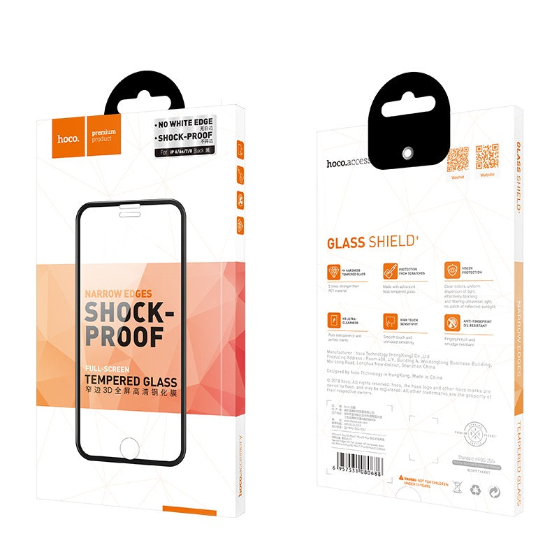Захисне скло Hoco Flash attach full screen silk screen HD (G1) для Apple iPhone 7 Plus/8 Plus Чорний