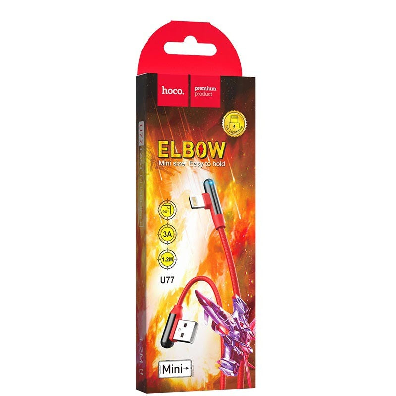 Кабель Hoco U77 Excellent elbow Lightning 1.2m Red