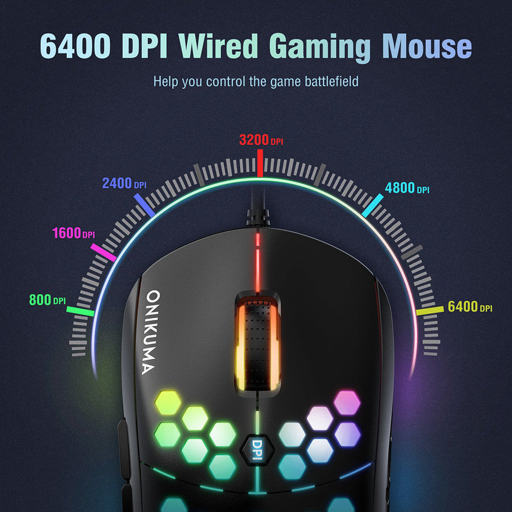 Ігрова дротова мишка для ПК Onikuma CW903 з підсвітленням