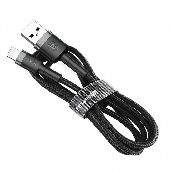 Кабель з опліткою для iPhone Baseus Cafule USB for lightning 2.4A 1m Black