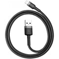 Кабель з опліткою для iPhone Baseus Cafule USB for lightning 2.4A 1m Black