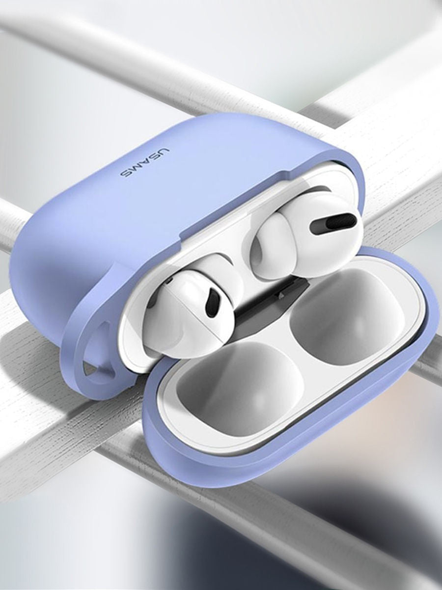 Чохол для Apple Airpods Pro з карабіном Usams US-BH568 Silicone Protective Cover Black