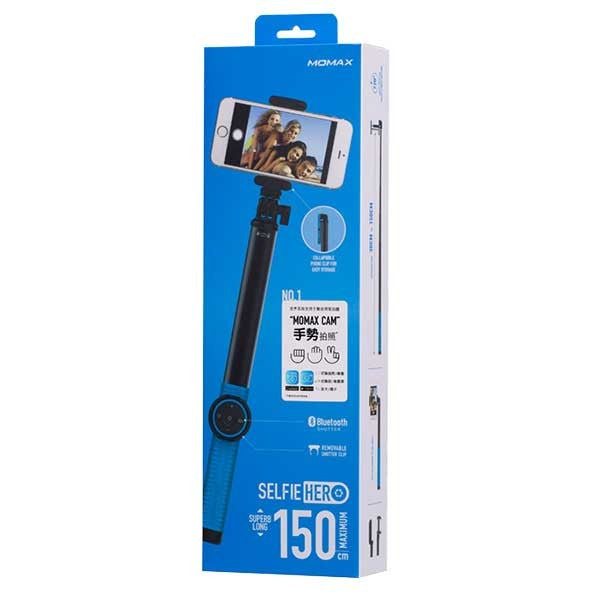 Селфі-монопод Momax SelfieHero 150cm with Bluetooth Black/Yellow (KMS8D)