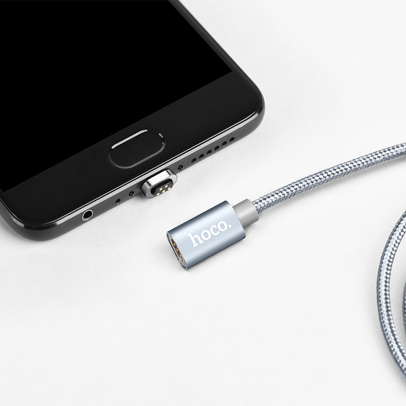 Магнітний кабель Hoco U40A magnetic adsorption charged MicroUSB 1m Metal Gray