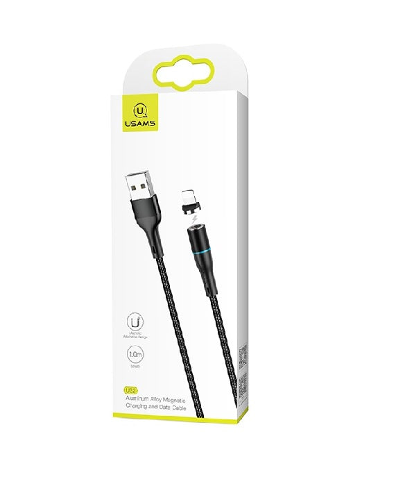 Кабель Usams US-SJ352 U32 Aluminum Alloy Magnetic Lightning 1m чорний