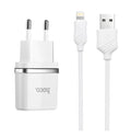 Мережевий зарядний пристрій HOCO C12 2USB 2.4A + Кабель Lightning White