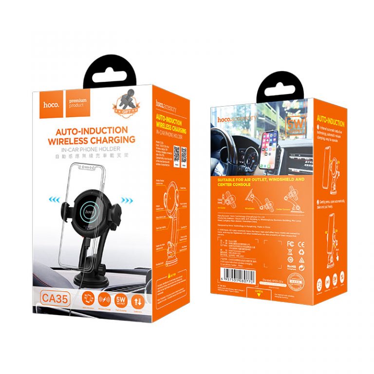 Автодержатель Hoco CA35 Plus auto-induction Black