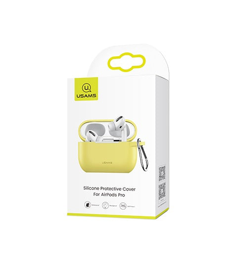 Чохол для Apple Airpods Pro з карабіном Usams US-BH568 Silicone Protective Cover Black