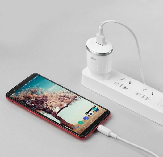 Мережевий зарядний пристрій Hoco C37A Thunder з кабелем Type-C (1USB, 2.4A) Білий