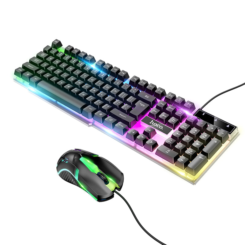 Ігровий комплект 2 в 1 для ПК Hoco GM11 Terrific glowing gaming keyboard and mouse клавіатура + мишка LED підсвічування