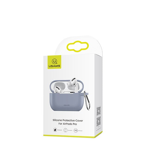 Чохол для Apple Airpods Pro з карабіном Usams US-BH568 Silicone Protective Cover Black