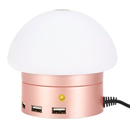 Мережеве зарядне пристрій AWEI C910 LED lamp with 6 USB ports Rose Gold