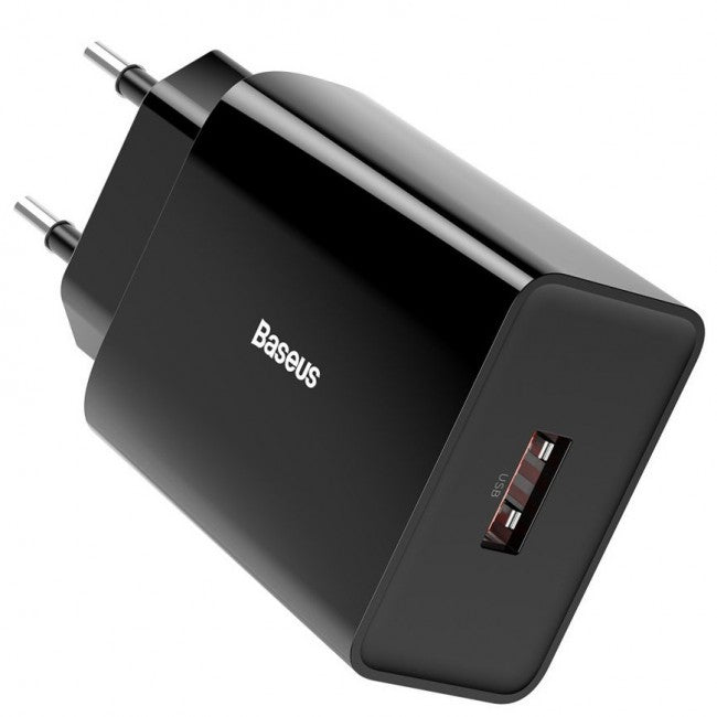 Мережевий зарядний пристрій Baseus Speed Mini QC single U Quick Charger (QC3.0, 18W, 1USB) Чорний