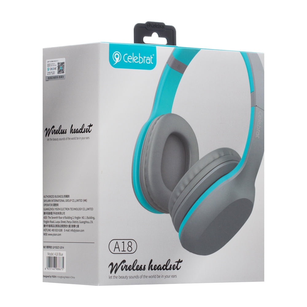 Bluetooth навушники Celebrat A18 Синій