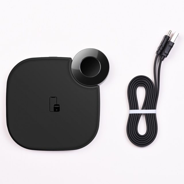 Бездротовий зарядний пристрій Hoco S5 Rich power 2-in-1 wireless charger Black