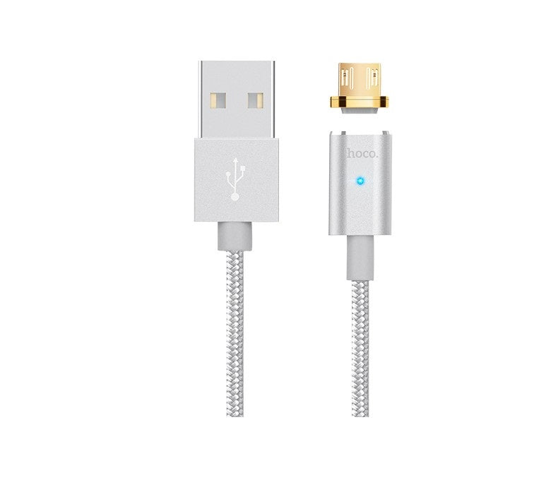 Кабель Hoco U16 magnetic adsorption microUSB Silver