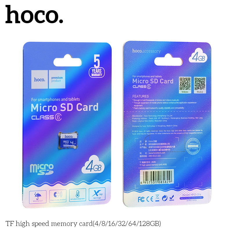 Карта пам'яті Hoco MicroSD Class 6 4GB