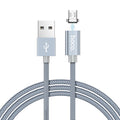 Магнітний кабель Hoco U40A magnetic adsorption charged MicroUSB 1m Metal Gray