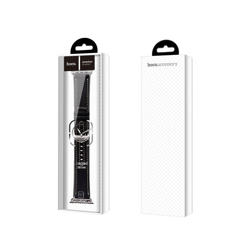 Шкіряний ремінець Hoco WB04 Duke series для Apple Watch Series 1/2/3/4 (42/44mm) Black